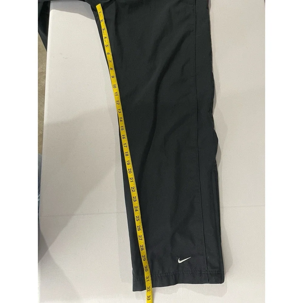 Vintage Nike Mens Y2K Sphere Dry Black Track Pants Large Ankle Zips Straight Leg